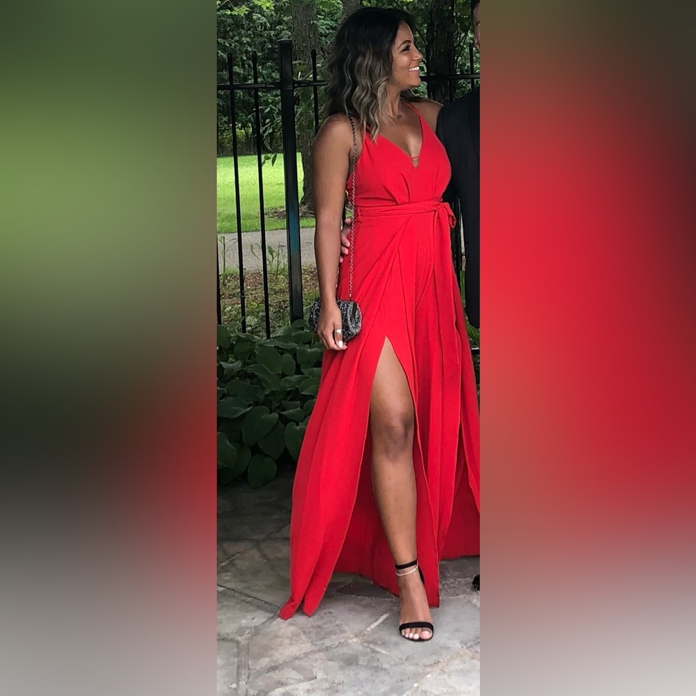 Elegant Red Women's Jumpsuit